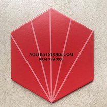 Gạch lục giác đỏ sọc trắng