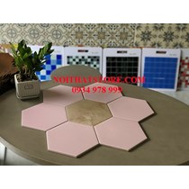 Gạch lục giác hồng pastel