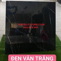 Gạch lát nền Trung Quốc 100x100 đen vân trắng