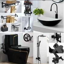 Combo bộ nhà tắm cao cấp màu đen 045