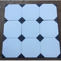 Gạch bông giả cổ 20x20 ô đen nhỏ