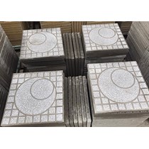 Gạch vỉa hè Terrazzo 40x40 xám tròn