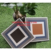 Gạch bông giả cổ 20x20 ô đen cam