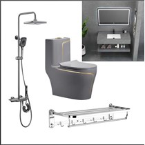 Combo bộ nhà tắm cao cấp màu ghi xám 053