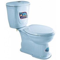 Bàn cầu 2 nhấn Dolacera màu xanh biển