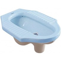 Bàn cầu xổm Dolacera màu xanh biển