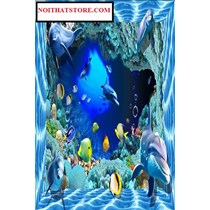 Gạch tranh 3D Đàn cá heo