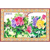Gạch tranh 3D Hoa mẫu đơn