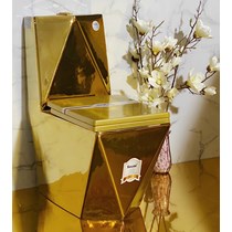Bồn cầu khối cao cấp kim cương vàng