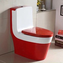 Bồn cầu khối cao cấp trắng đỏ