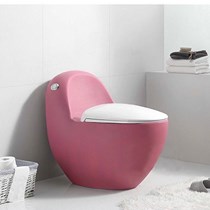 Bồn cầu khối cao cấp trứng hồng nắp trắng