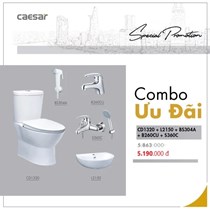 Combo thiết bị vệ sinh Caesar cầu 2 khối 08