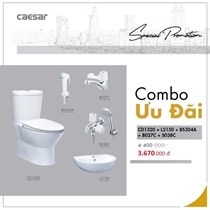 Combo thiết bị vệ sinh Caesar cầu 2 khối 09
