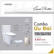 Combo thiết bị vệ sinh Caesar cầu 2 khối