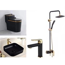 Combo thiết bị vệ sinh giá rẻ màu đen