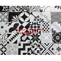 Gạch bông giả cổ 20x20 mẫu đen trắng