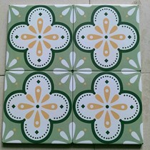 Gạch bông men 20x20 trắng xanh lá