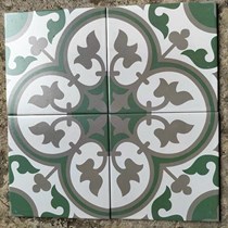 Gạch bông men 20x20 xám xanh lá