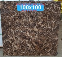 Gạch lát nền Trung Quốc 100x100 nâu vân đá