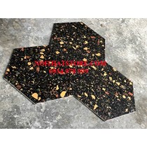 Gạch lục giác đen vân đá đa màu