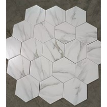Gạch lục giác đẹp giá rẻ trắng vân khói tự nhiên 20x23