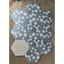 Gạch lục giác đẹp giá rẻ xám bông cúc 20x23