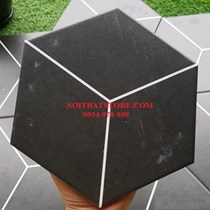Gạch lục giác màu đen kẻ trắng