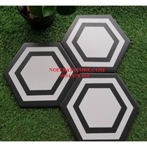 Gạch lục giác màu đen trắng