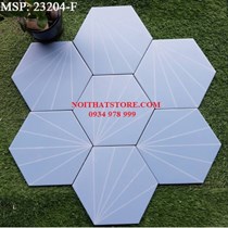 Gạch lục giác màu xanh dương sọc trắng