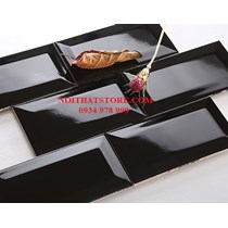 Gạch thẻ 10x20 đen bóng vát