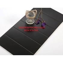 Gạch thẻ 10x30 đen mờ phẳng