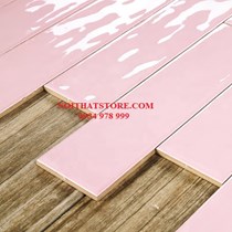 Gạch thẻ 7.5x30 hồng bóng phẳng