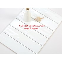 Gạch thẻ 7.5x30 trắng bóng phẳng