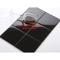 Gạch thẻ vuông đen bóng phẳng 15x15