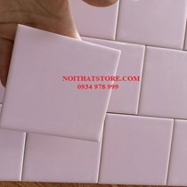 Gạch thẻ vuông hồng bóng phẳng 10x10