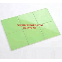 Gạch thẻ vuông xanh lá bóng phẳng 10x10