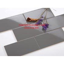 Gạch thẻ xám đậm bóng phẳng
