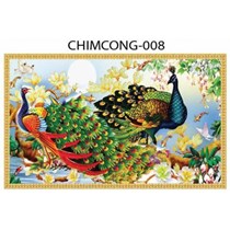 Gạch tranh 3D chim công 008