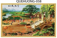 Gạch tranh 3D phong cảnh quê hương 058