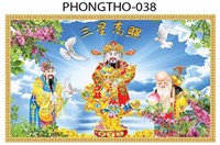 Gạch tranh 3D Phúc Lộc Thọ 038