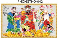 Gạch tranh 3D Phúc Lộc Thọ 042