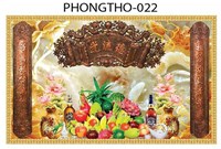 Gạch tranh 3D treo phòng thờ 022