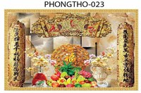 Gạch tranh 3D treo phòng thờ 023