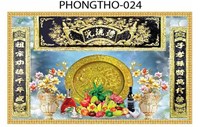 Gạch tranh 3D treo phòng thờ 024