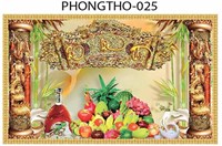 Gạch tranh 3D treo phòng thờ 025