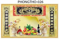 Gạch tranh 3D treo phòng thờ 026