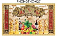 Gạch tranh 3D treo phòng thờ 027