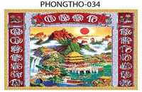 Gạch tranh 3D treo phòng thờ 034