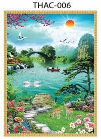 Gạch tranh 5D sơn thủy đẹp 006