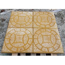 Gạch vỉa hè Terrazzo 40x40 đồng tiền vàng